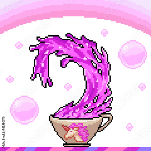 pixel art of magic fantasy drink