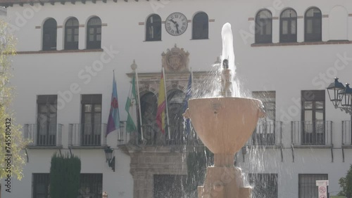 water fountain in the square of an Andalusian town