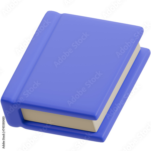 3d rendering Blue book cartoon style. 3D illustration.