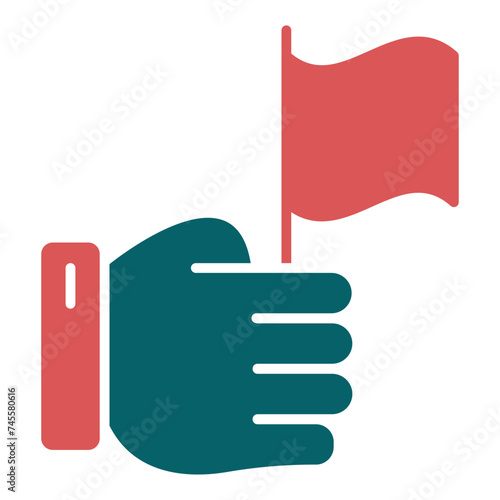 Holding Flag Icon Style