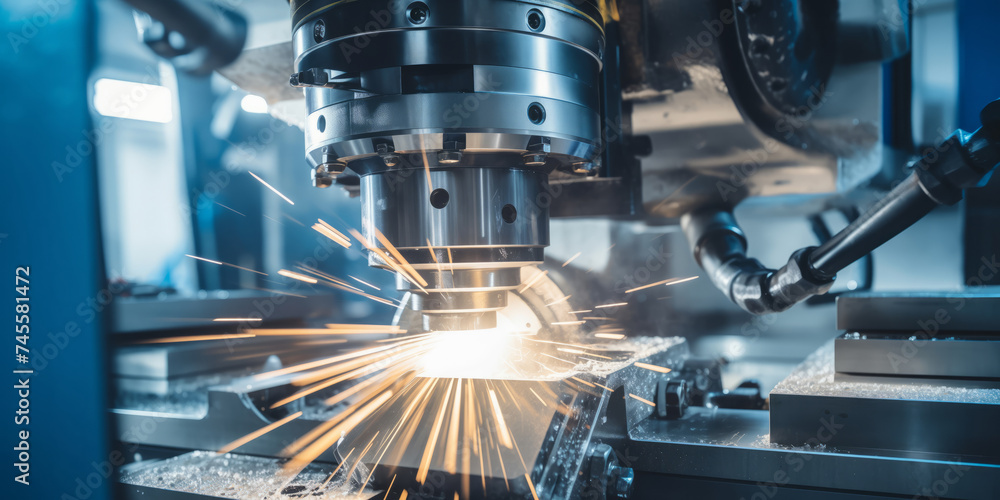CNC turning drill milling factory processes steel turbine part process. Metal machine tools industry banner CNC turning drill milling factory processes steel turbine part process. Metal machine tools industry banner