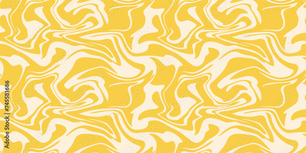 Yellow marble acrylic seamless pattern, wave texture, watercolor marble background. 1970s trippy summer pattern. Yellow marble acrylic seamless pattern, wave texture, watercolor marble background. 1970s trippy summer pattern.