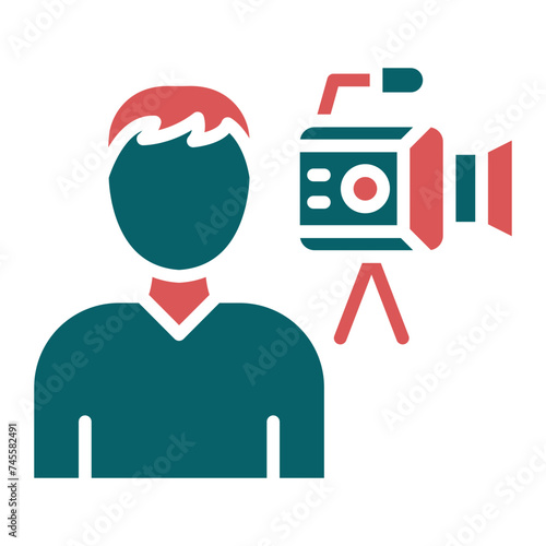 Camera Operator Male Icon Style