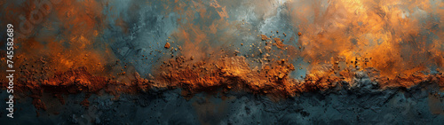 Abstract Painting of Orange and Black Colors © Daniel