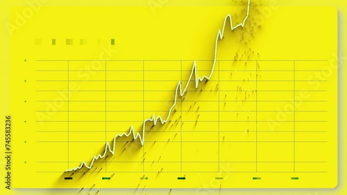 Vivid Chart of Positive Growth. Successful Business. Profit Margin Graph. Stock Markets Volatile Growth Animation.