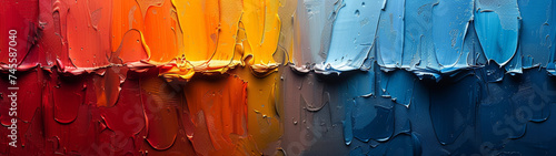 Close Up of a Rainbow of Paint