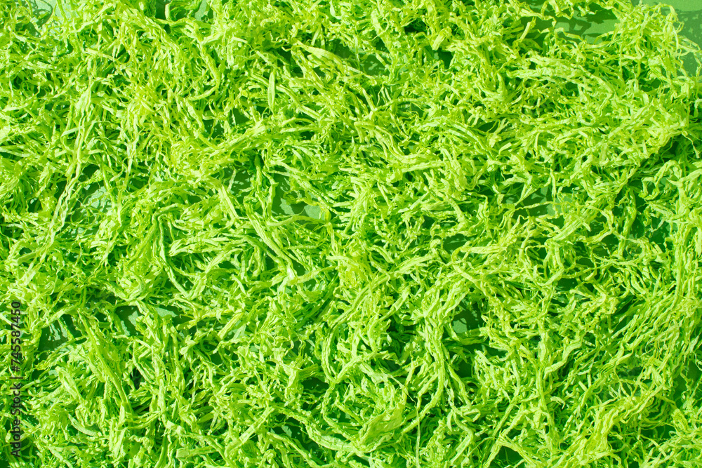 Green strips of paper background. Flat lay. Top view. Grass concept. Green strips of paper background. Flat lay. Top view. Grass concept.