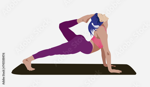 Illustration of girl doing yoga child pose