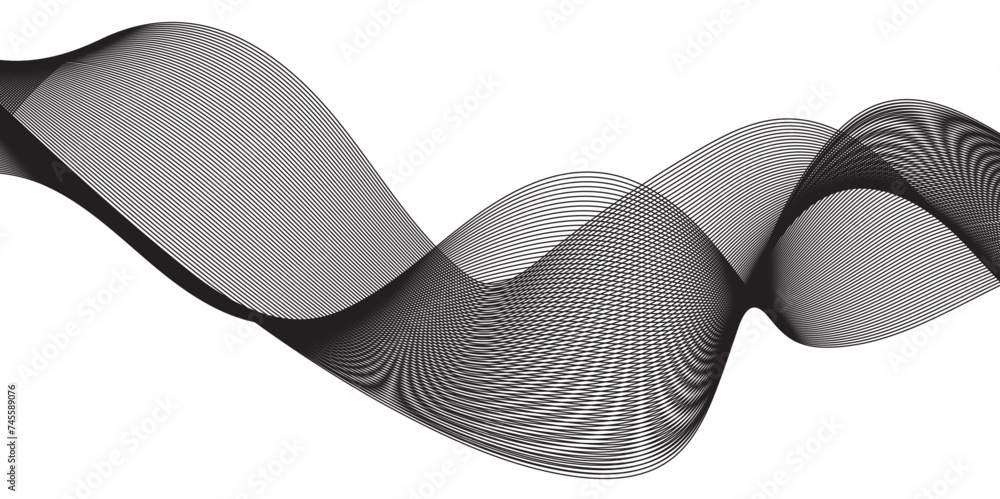Minimal technology futuristic white and gray minimal round lines abstract background. Modern transparent Line art striped graphic template.