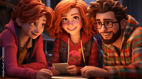 Children's book cartoon style characters