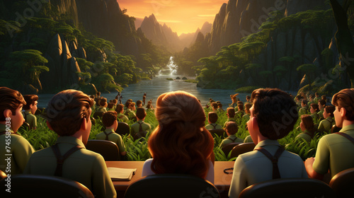 Children's book cartoon style characters