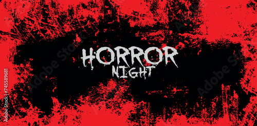 horror night sign on white background	