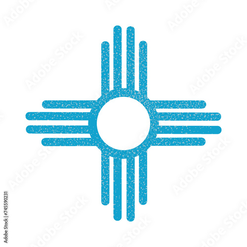 sacred sun symbol of the Zia, an indigenous native American pueblo people   photo