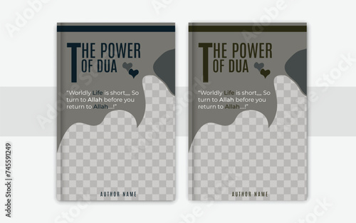 Islamic book cover design. Illustration vector layout template.