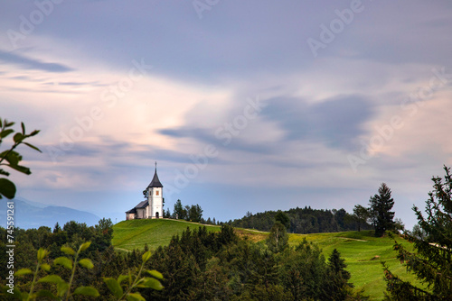 Jamnik, Slovenia - Magical cloudy summer day at Jamnik St.Primoz church.
