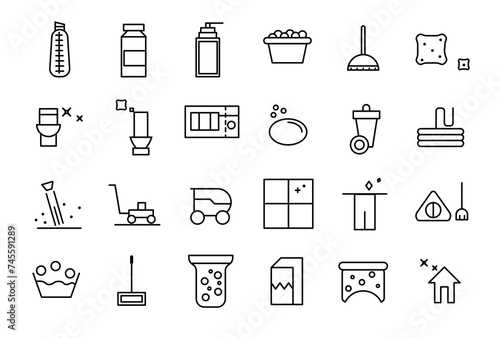 Cleaning and Maintenance Icons Pack on Housing and Communal Services Cleaning Service Icon Collection.