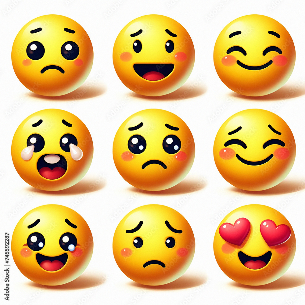 Fototapeta premium Emoji collection