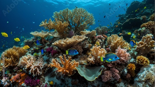 Mesmerizing Underwater Beauty: Coral Reef and Colorful Fish Wonderland © Prabhash