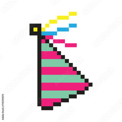 Birthday party hat pixel art