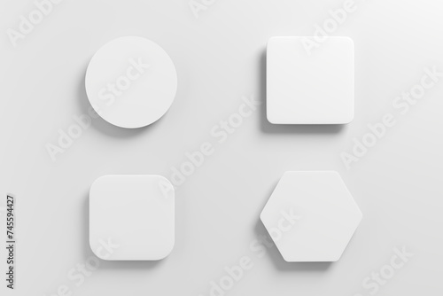 White blank push button set.