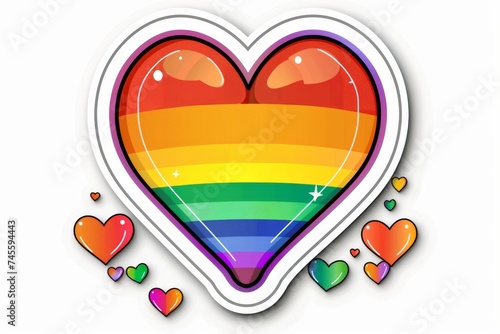 LGBTQ Sticker appreciation design. Rainbow love self growth motive altruistic diversity Flag illustration. Colored lgbt parade demonstration distinct. Gender speech and rights raspberry glacé photo