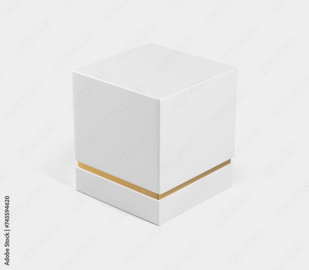 White rectangular box on gray background, Light candle box, Mockup, isolated, 3d illustration White rectangular box on gray background, Light candle box, Mockup, isolated, 3d illustration
