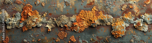 Rusted Metal Surface With Orange and Brown Paint
