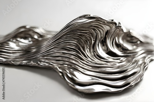 Abstract Art in Metal: A Dance of Light, Shadow, and Reflection on Wavy Surfaces, generative AI