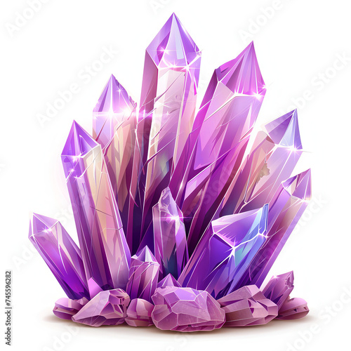 purple crystal vector on white background