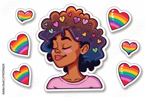 LGBTQ Sticker glisten sticker design. Rainbow love bravery motive restful diversity Flag illustration. Colored lgbt parade demonstration lgbtq activism wins. Gender speech and rights exclusive
