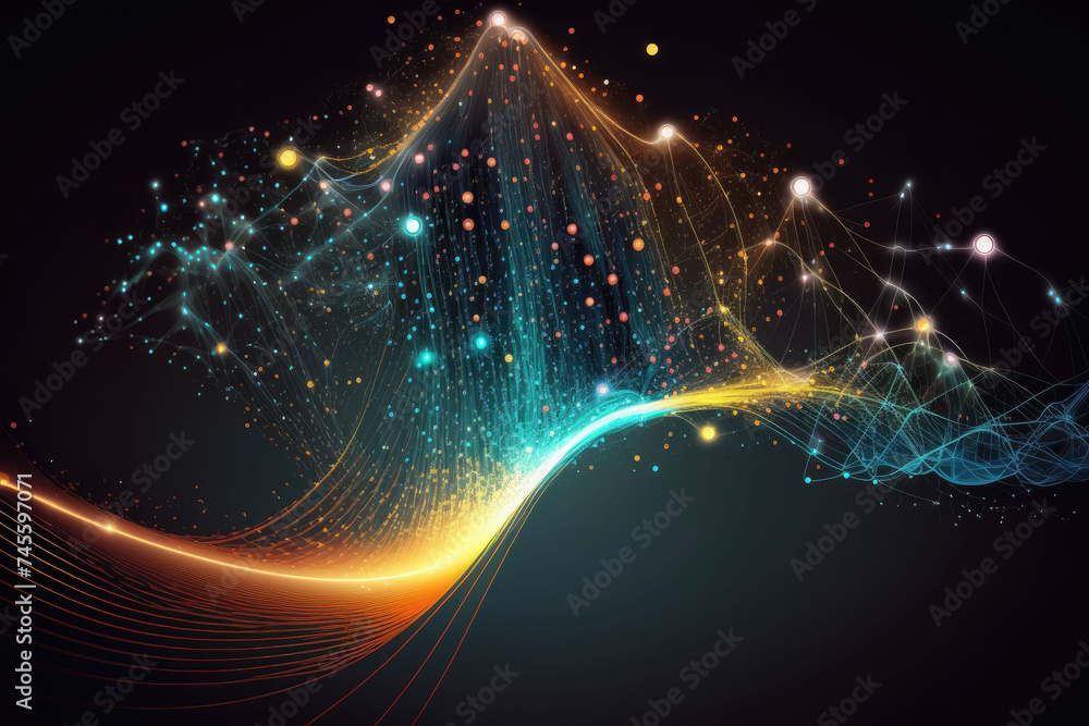 Obraz premium Abstract Digital Network Data Flow Concept
