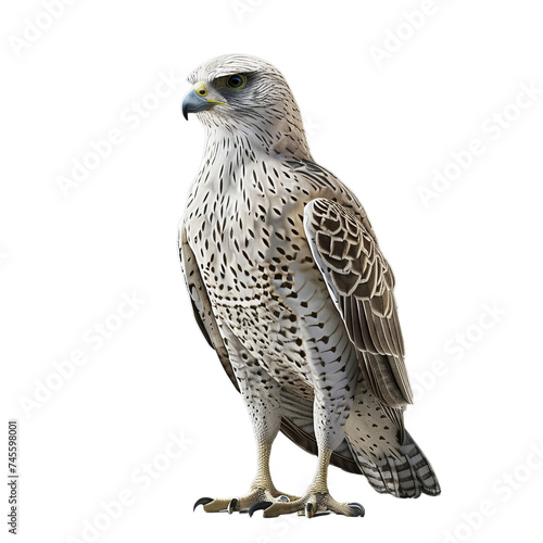 gyrfalcon isolated on transparent background, png photo