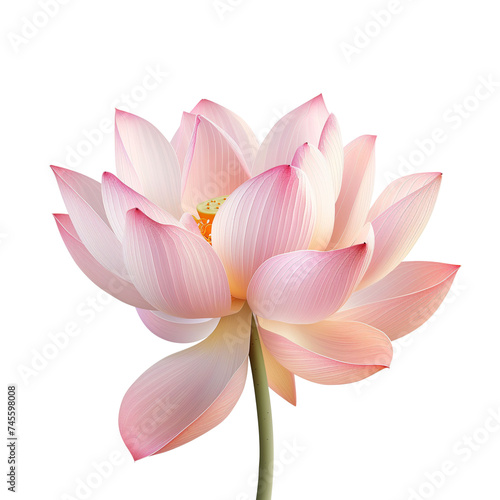 Pink lotus, Beautiful flower in nature concept, AI generated, PNG transparent with shadow