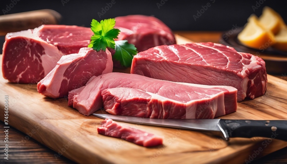  Diverse Cuts of Raw Black Angus Prime Meat