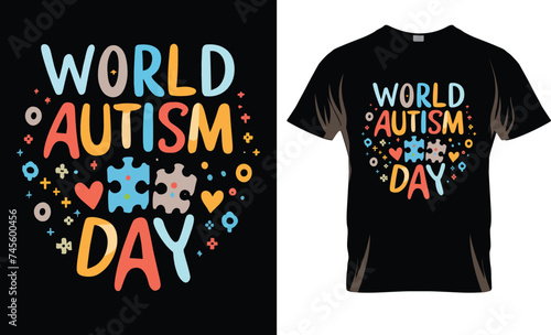 Autism Awareness day T-shirt design,vintage,retro, autism day ribbon t-shirt design,t-shirt design Template,World autism day t shirts design, autism puzzle,6