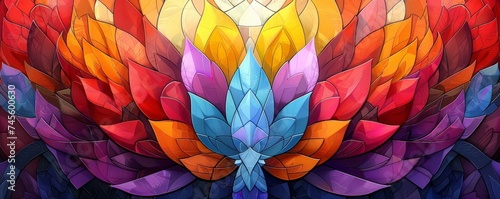 Wallpaper Mural A digital artwork featuring symmetrical design and vibrant colors creating a mesmerizing visual experience Torontodigital.ca