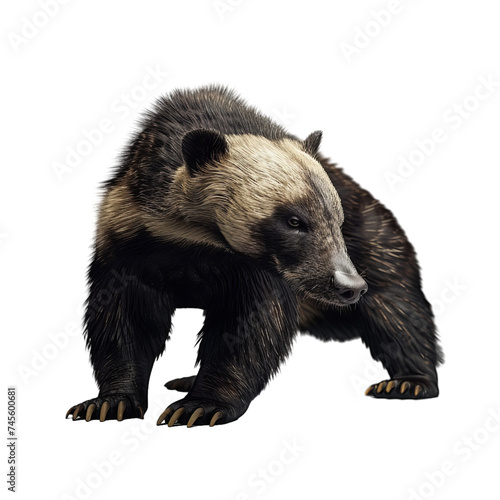 honey badger isolated on transparent background, png photo