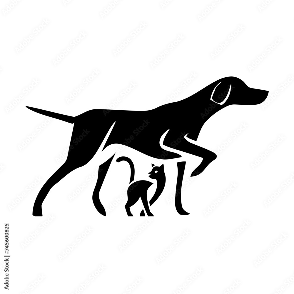Silhouettes of dog and cat vector
