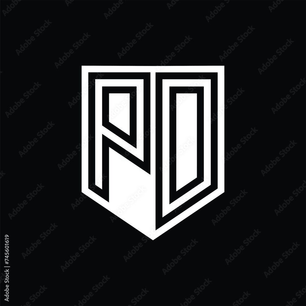 PD Letter Logo monogram shield geometric line inside shield design template PD Letter Logo monogram shield geometric line inside shield design template