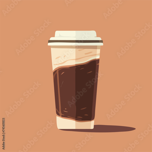 Coffee in a disposable cup Vector illustration in flat style