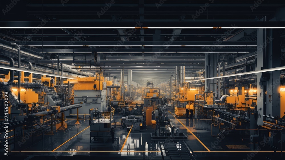 Modern Industrial Facility with Automated Production Line
