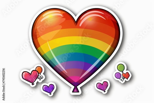 LGBTQ Sticker voluble sticker design. Rainbow inspired motive consideration sticker diversity Flag illustration. Colored lgbt parade demonstration sky magenta. Gender speech and rights kindness