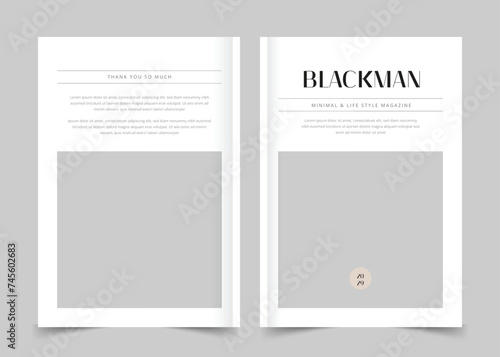 Minimal Magazine Cover Template, Fashion Magazine Cover, Cover Page