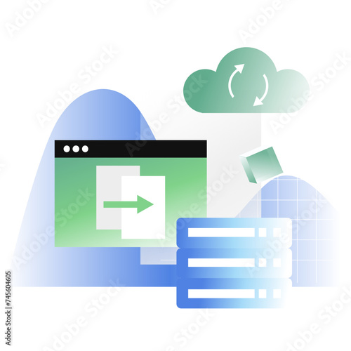 Server transferring and synchronizing data