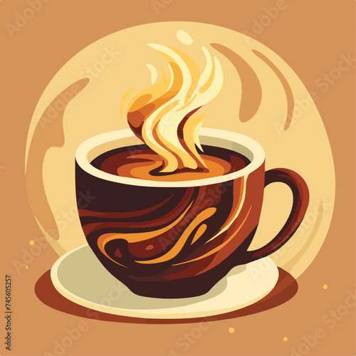 Coffee cup vector illustration Cup of hot drink with steam