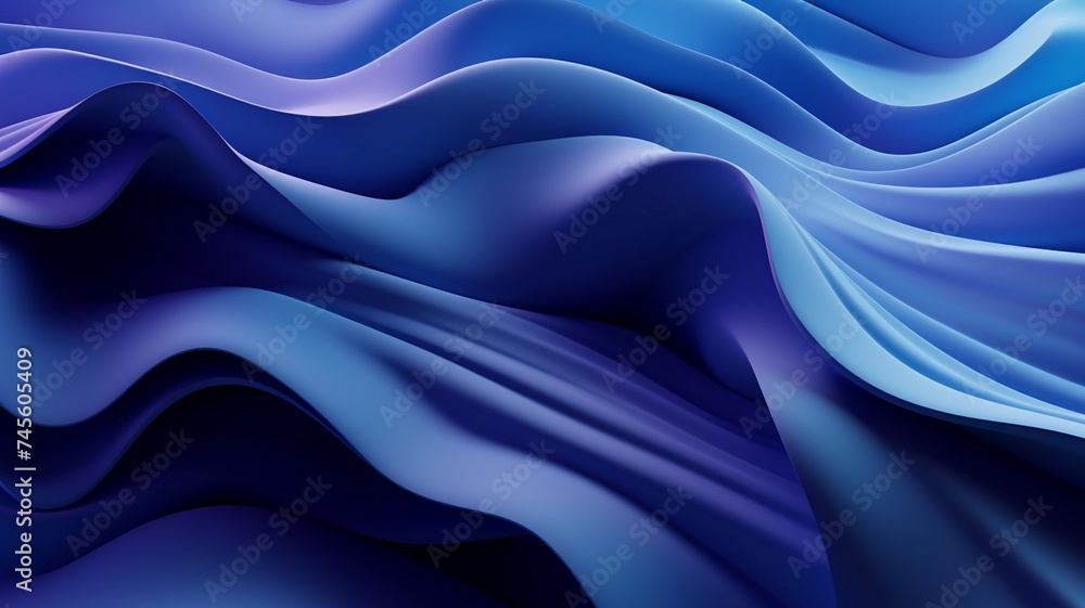 3D abstract background of navy blue gradient wavy lines in luxury texture style