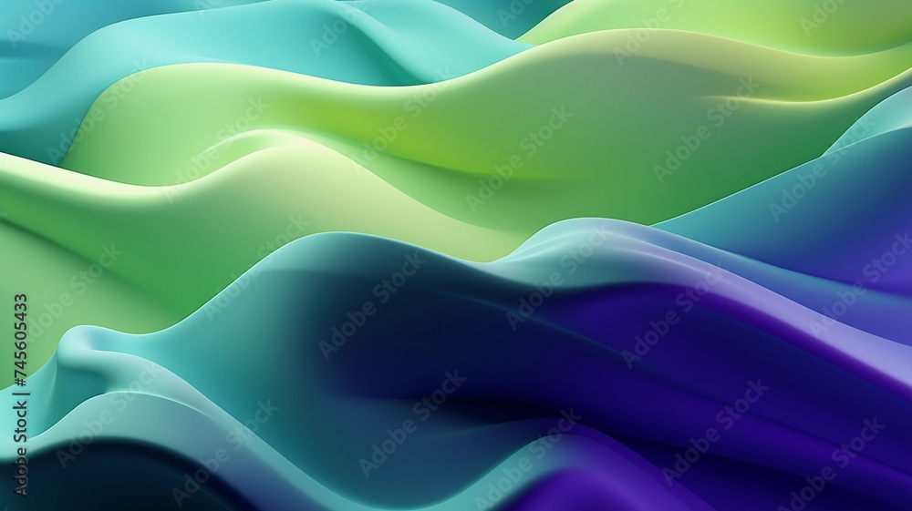 3D abstract background of green and yellow neon wavy lines in luxury texture style 3D abstract background of green and yellow neon wavy lines in luxury texture style