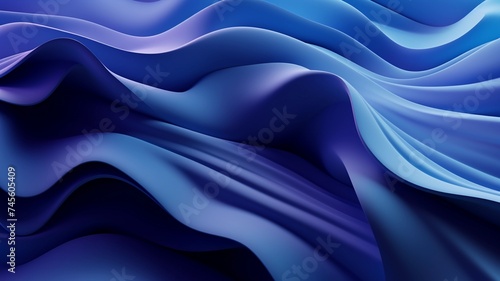 3D abstract background of navy blue gradient wavy lines in luxury texture style