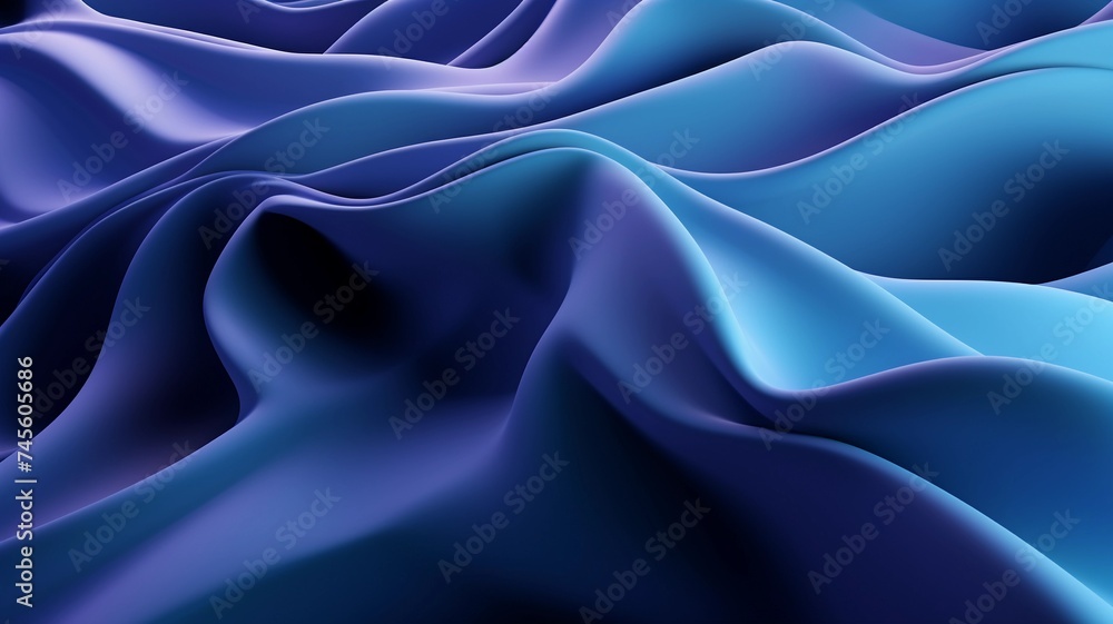 Obraz premium 3D abstract background of navy blue gradient wavy lines in luxury texture style