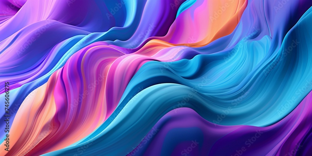 Naklejka premium Abstract 3D Render. Soft wave Background design with dark blue and purple colors. Modern Abstract Wave Background